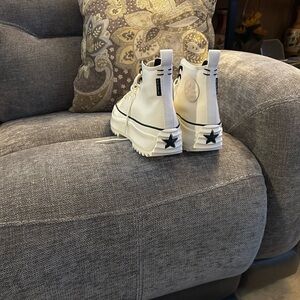 Converse White High-Top Sneakers with Black Interior